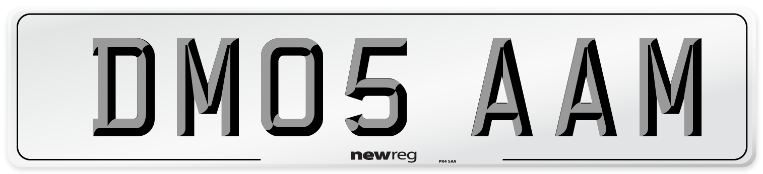 DM05 AAM Number Plate from New Reg